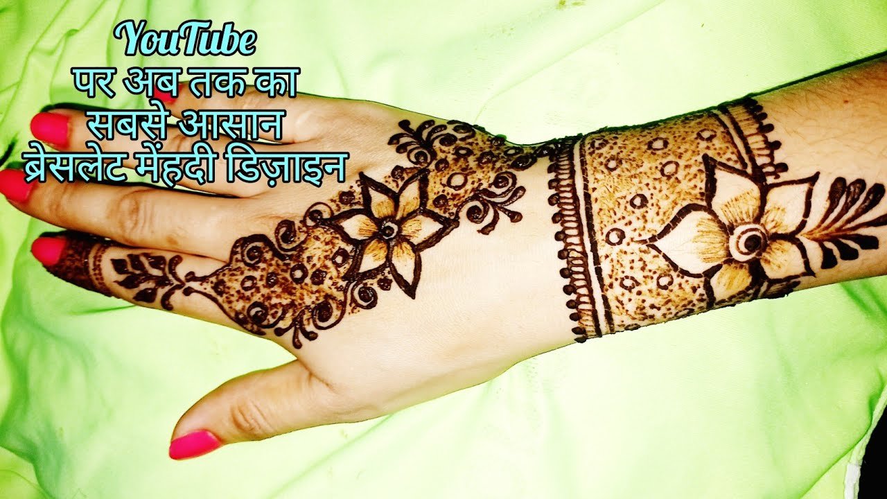 Very Easy Back hand bracelet mehndi design for beginners || indian mehandi design || #short