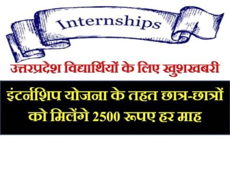 यूपी इंटर्नशिप स्कीम: ऑनलाइन आवेदन | एप्लीकेशन फॉर्म, युवाओं को मिलेंगे 2500 रु up-internship-scheme-in-hindi