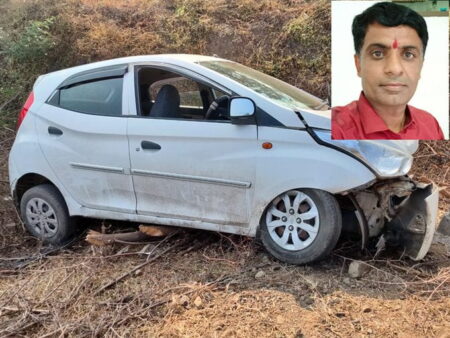 सड़क दुर्घटना में ग्राम पंचायत सचिव की मौत बेटा व मां घायल