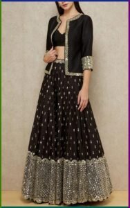 Black-Lehenga-Choli-With-Jacket