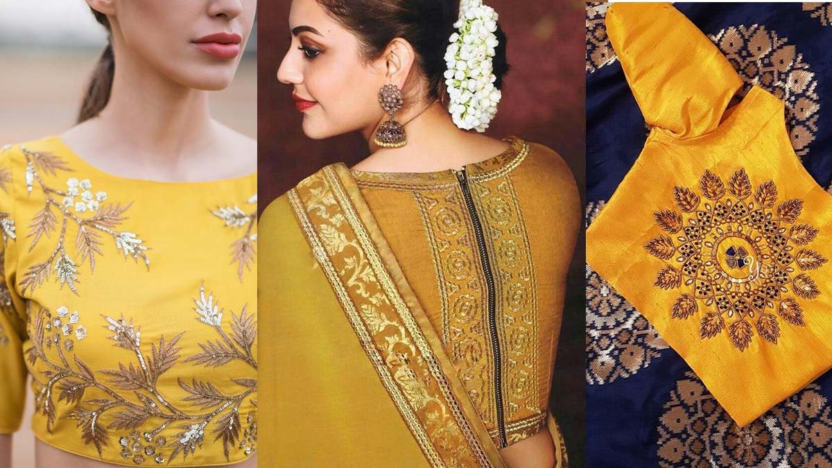 15-beautiful-yellow-blouse-designs