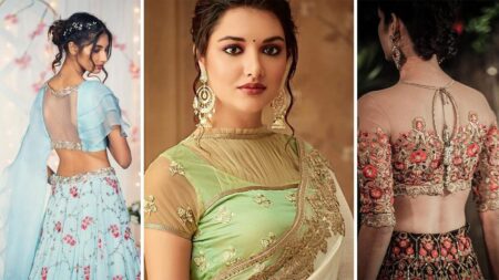 लहंगा और साड़ी के लिए शानदार नेट ब्लाउज़ डिज़ाइन । Semi Transparent Blouse Designs semi-transparent-blouse-designs-for-saree-lehenga