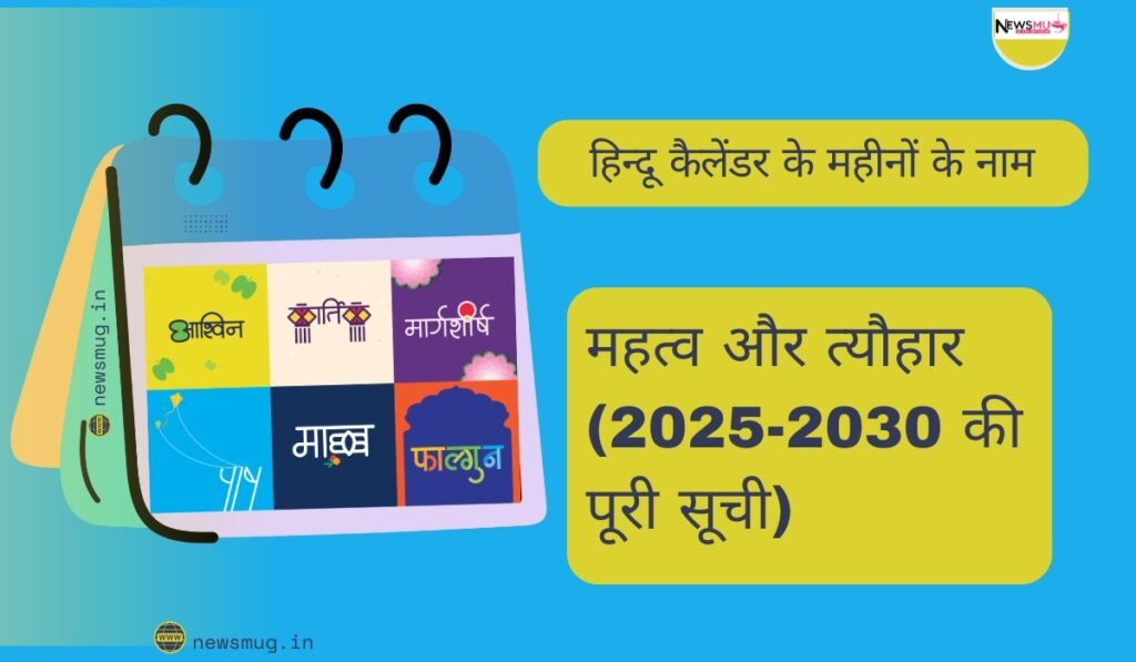 हिन्दू कैलेंडर के महीनों के नाम, महत्व और त्यौहार (2025-2030 की पूरी सूची) हिन्दू कैलेंडर के महीनों के नाम