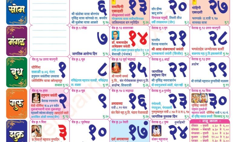 Mahalaxmi Calendar April 2026