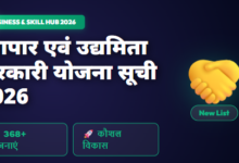 व्यापार एवं उद्यमिता सरकारी योजना सूची 2026