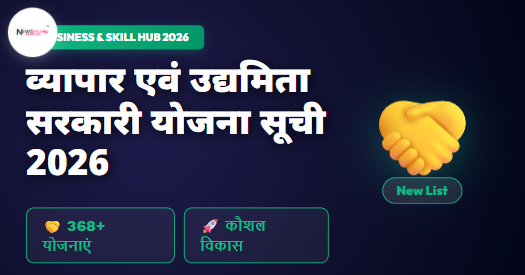 व्यापार एवं उद्यमिता सरकारी योजना सूची 2026