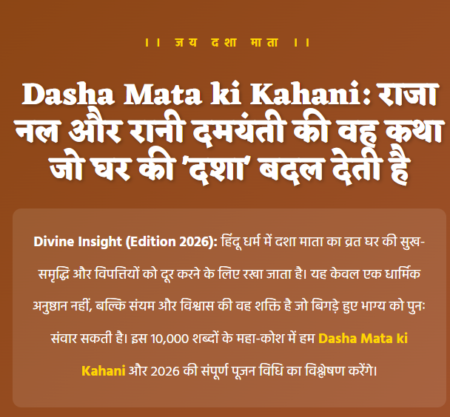 Dasha Mata ki Kahani 2026: राजा नल और रानी दमयंती की कथा और १०१+ पूजन नियम (Mega Guide) Dasha Mata ki Kahani 2026: राजा नल और रानी दमयंती की कथा और १०१+ पूजन नियम (Mega Guide)
