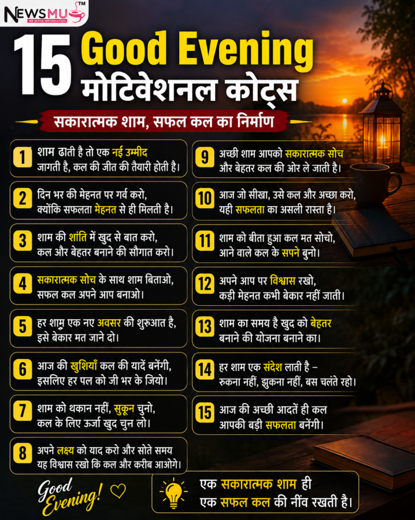 Good Evening Motivational Quotes in Hindi