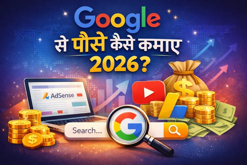 Google Trends से पैसे कैसे कमाएं 2026? Blogging, YouTube और Affiliate Guide Google Trends से पैसे कैसे कमाएं