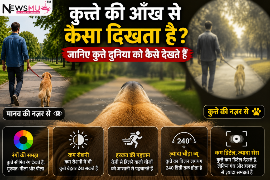 कुत्ते की आँख से कैसा दिखता है? जानिए कुत्ते दुनिया को कैसे देखते हैं कुत्ते की आँख से दुनिया कैसी दिखाई देती होगी