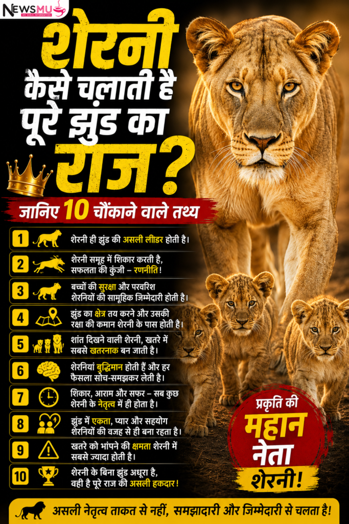 शेरनी कैसे चलाती है पूरे झुंड का राज? जानिए 10 चौंकाने वाले तथ्य शेरनी कैसे चलाती है पूरे झुंड का राज