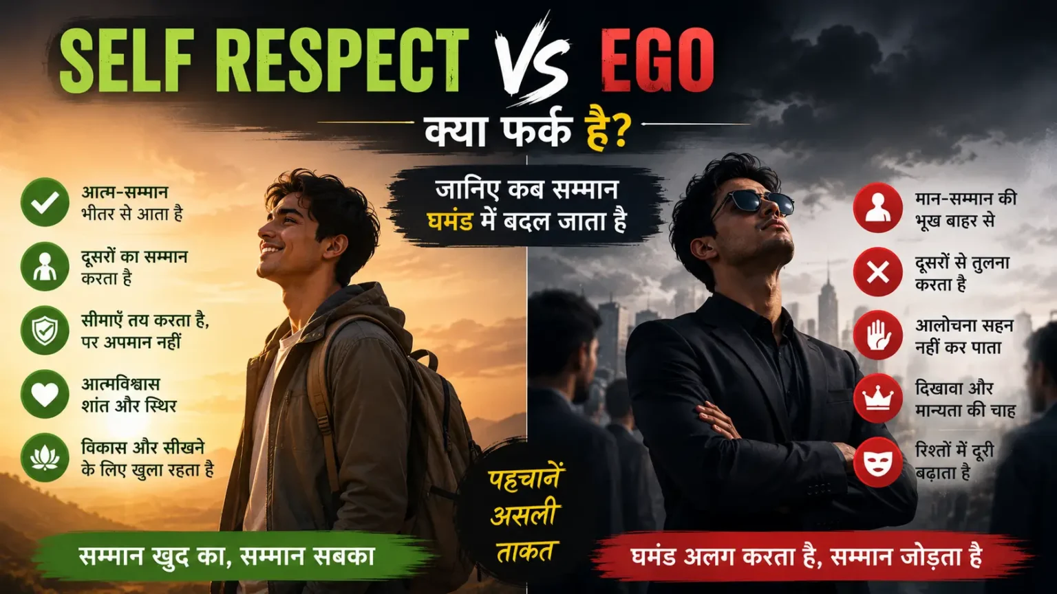 Self Respect vs Ego: सम्मान कब घमंड बन जाता है? Self Respect vs Ego: सम्मान कब घमंड बन जाता है?