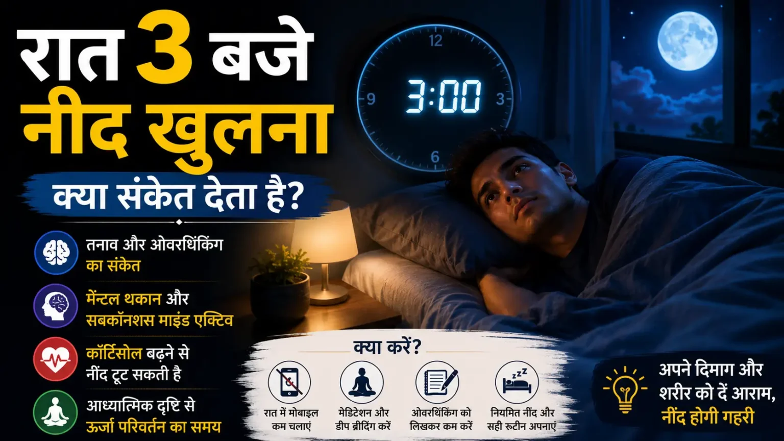 रात 3 बजे नींद खुलना किस बात का संकेत है? जानिए सच रात 3 बजे नींद खुलना किस बात का संकेत है? जानिए सच