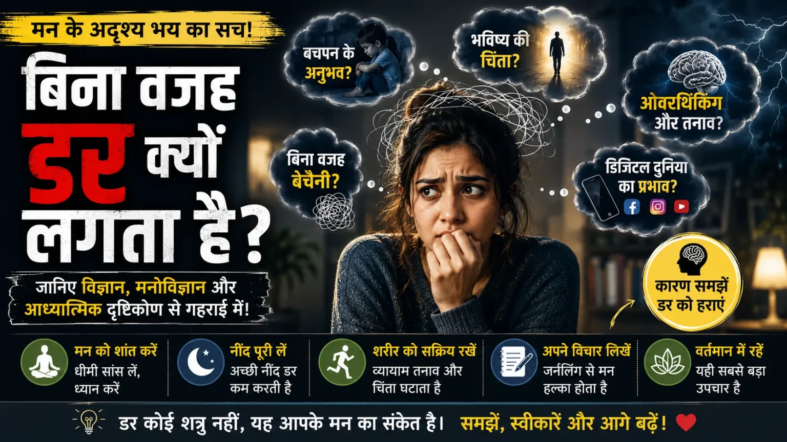 बिना वजह डर क्यों लगता है? मन के छिपे भय का सच बिना वजह डर क्यों लगता है? मन के छिपे भय का सच