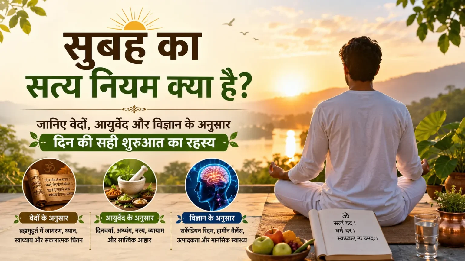सुबह का सत्य नियम क्या है? जानिए वेदों, आयुर्वेद और विज्ञान के अनुसार दिन की सही शुरुआत का रहस्य सुबह का सत्य नियम क्या है? जानिए वेदों, आयुर्वेद और विज्ञान के अनुसार दिन की सही शुरुआत का रहस्य