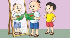 E-Comic : चेलाराम और महान स्टूडेंट: शीशे के सामने पढ़ाई का जादू!