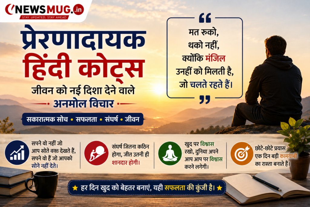Inspirational Hindi Quotes for Life: 1001+ अनमोल विचार जो आपकी ज़िंदगी बदल देंगे (2026) Inspirational Hindi Quotes for Life