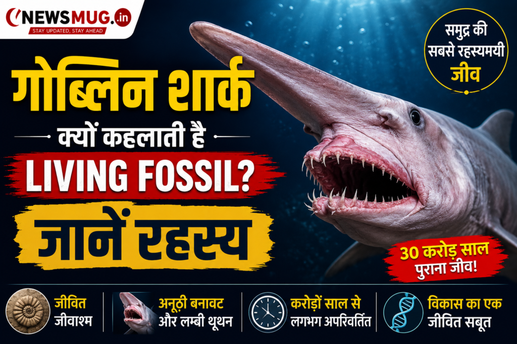 गोब्लिन शार्क क्यों कहलाती है Living Fossil? जानें रहस्य गोब्लिन शार्क क्यों कहलाती है Living Fossil