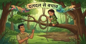 दलदल से बचाव: मारिया और विक्रम की जादुई वैज्ञानिक सोच!