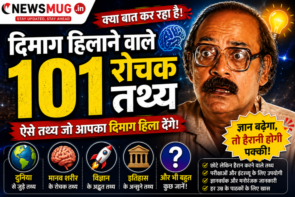दिमाग हिलाने वाले 101 रोचक तथ्य
