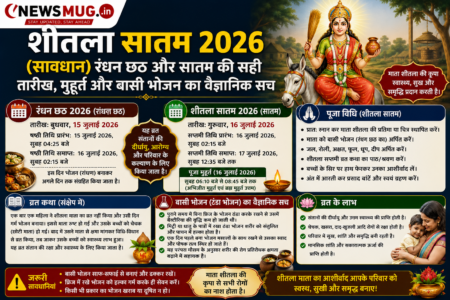 शीतला सातम 2026: (सावधान) रंधन छठ और सातम की सही तारीख, मुहूर्त और बासी भोजन का वैज्ञानिक सच शीतला सातम 2026