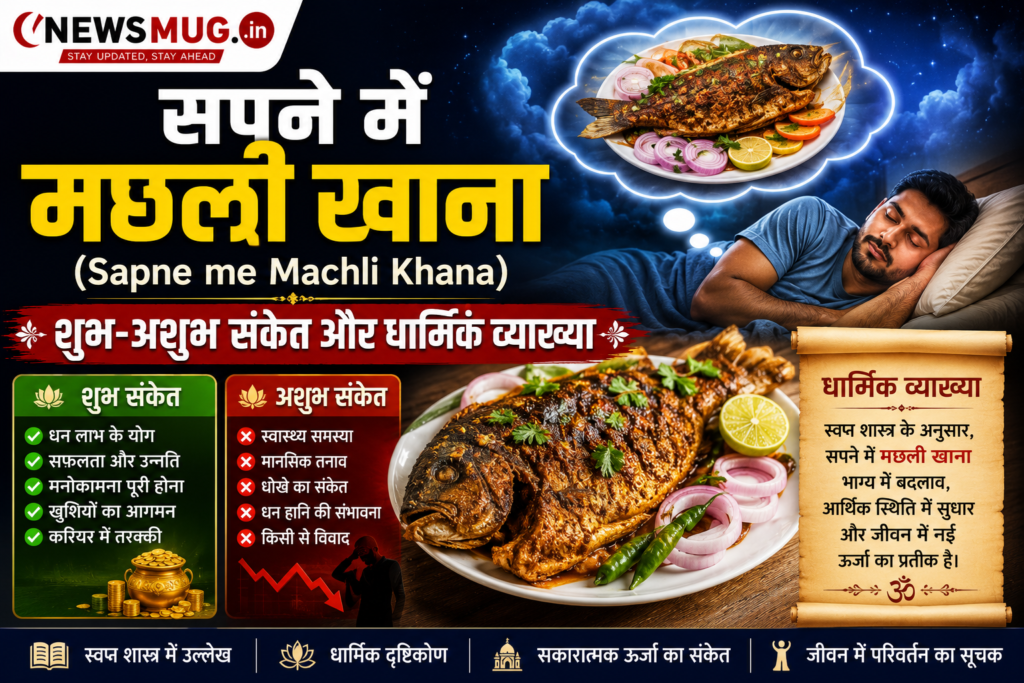 सपने में मछली खाना (Sapne me Machli Khana) – शुभ-अशुभ संकेत और धार्मिक व्याख्या सपने में मछली खाना