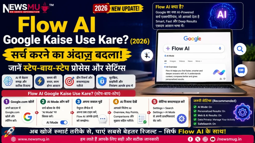 Flow AI Google Kaise Use Kare? (2026): सर्च करने का अंदाज़ बदला! जानें स्टेप-बाय-स्टेप प्रोसेस और सेटिंग्स Flow AI Google Kaise Use Kare