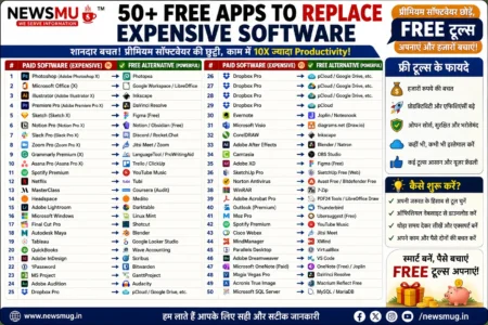 Free Apps to Replace Expensive Software: शानदार बचत! 50+ फ्री टूल्स जो प्रीमियम सॉफ्टवेयर की छुट्टी कर देंगे Free Apps to Replace Expensive Software