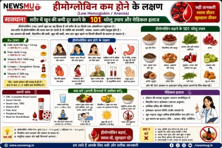 हीमोग्लोबिन कम होने के लक्षण: सावधान! शरीर में खून की कमी दूर करने के 101 घरेलू उपाय और मेडिकल इलाज हीमोग्लोबिन कम होने के लक्षण