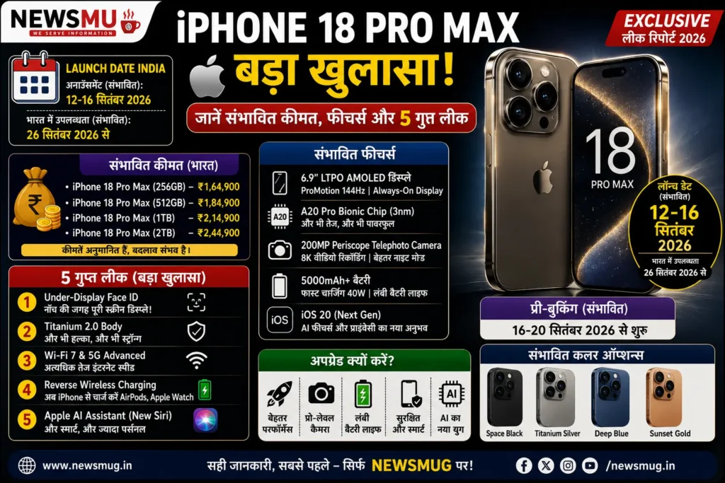 iPhone 18 Pro Max Launch Date India