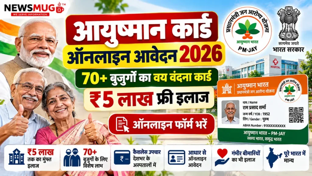 Ayushman Card Online Apply 2026 Vay Vandana Card 70 Plus Senior Citizens Free Treatment